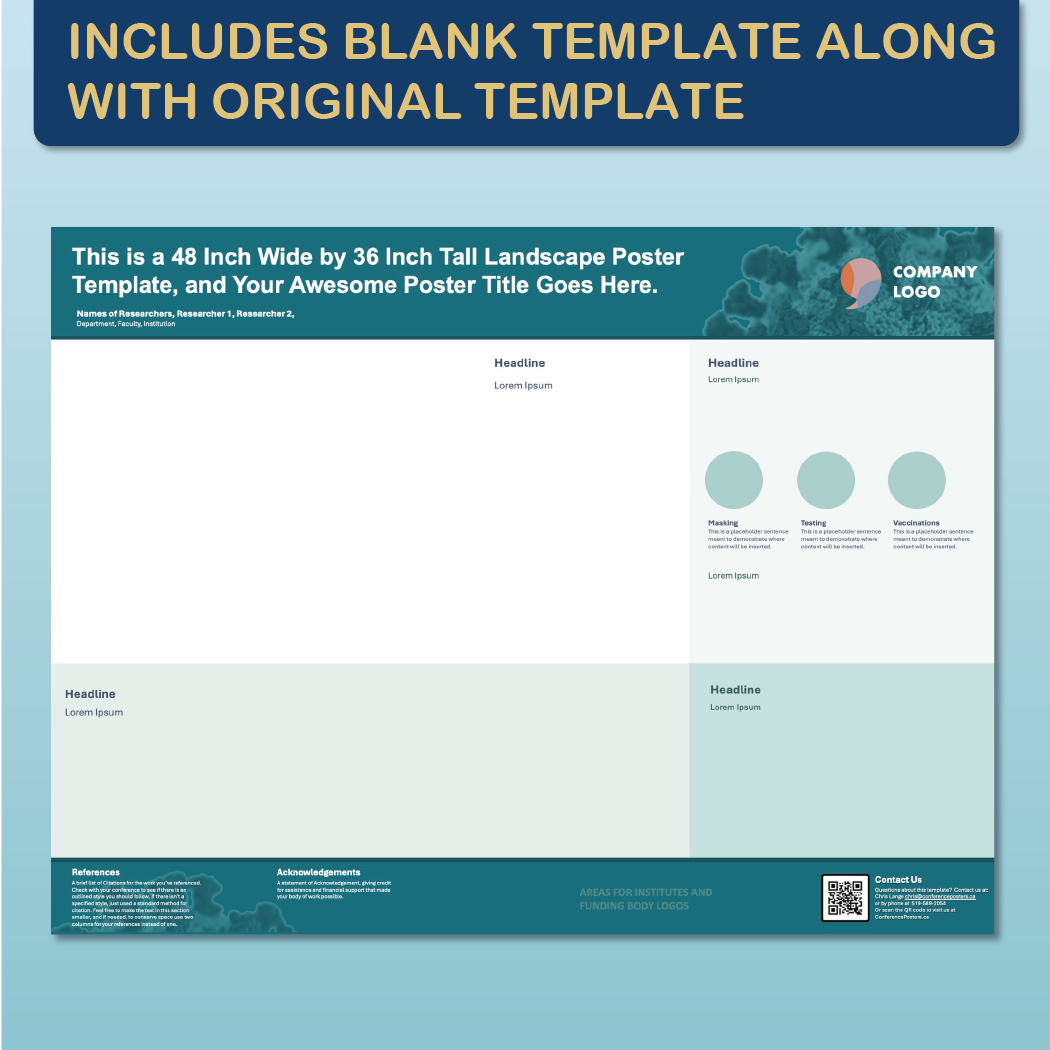 48 x 36 Landscape PowerPoint Template – Biology 01