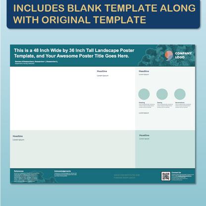 48 x 36 Landscape PowerPoint Template – Biology 01