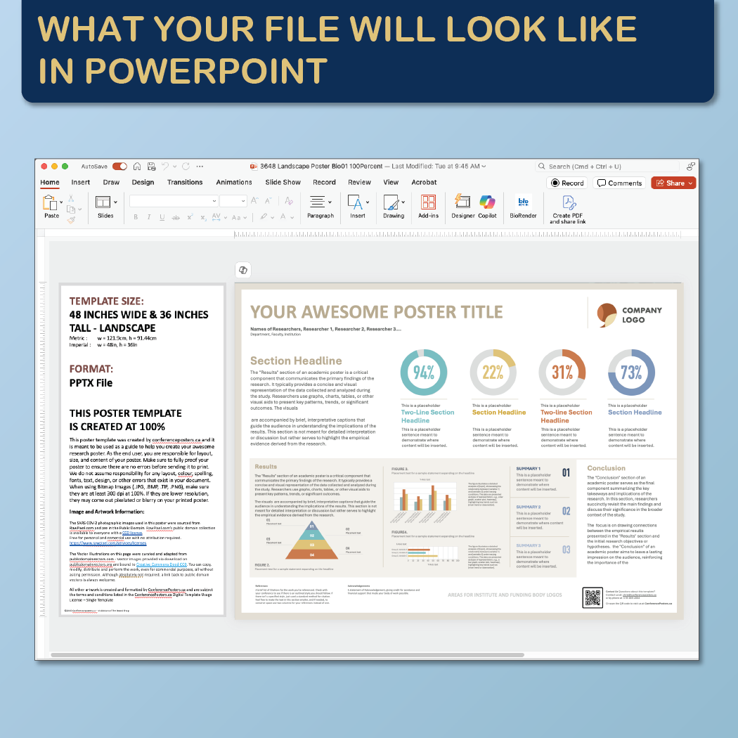 48 x 36 Landscape PowerPoint Template – Data 02