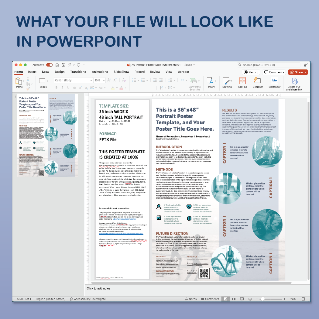 36 x 48 Portrait PowerPoint Template – Health 01