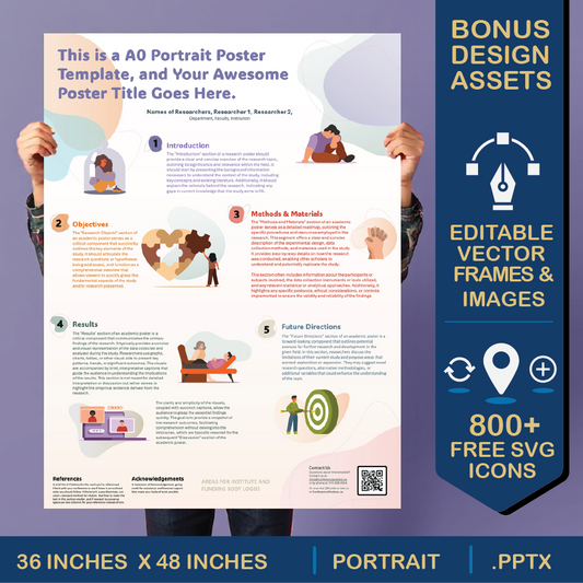 36 x 48 Portrait PowerPoint Template – Wellness 01
