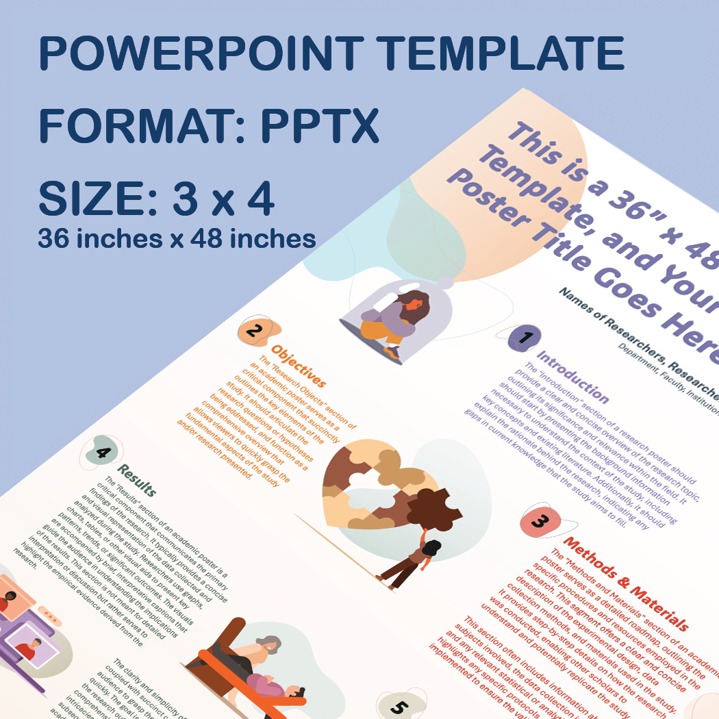 36 x 48 Portrait PowerPoint Template – Wellness 01