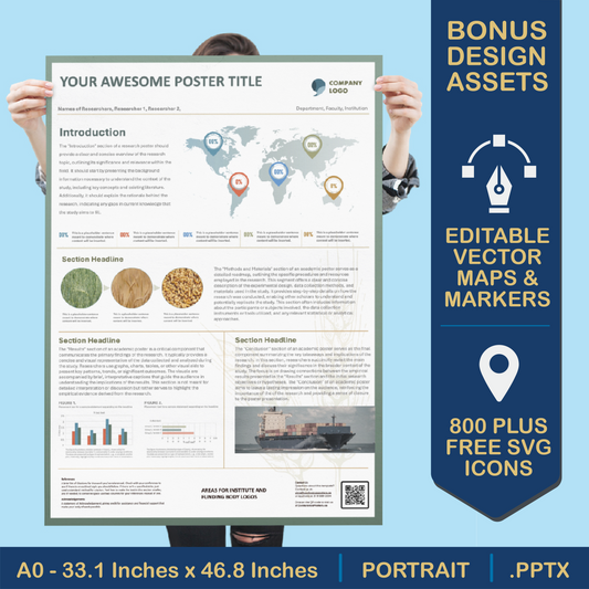 A0 Portrait PowerPoint Template – Commerce 03