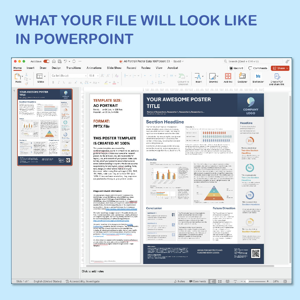 A0 Portrait PowerPoint Template – Data 01