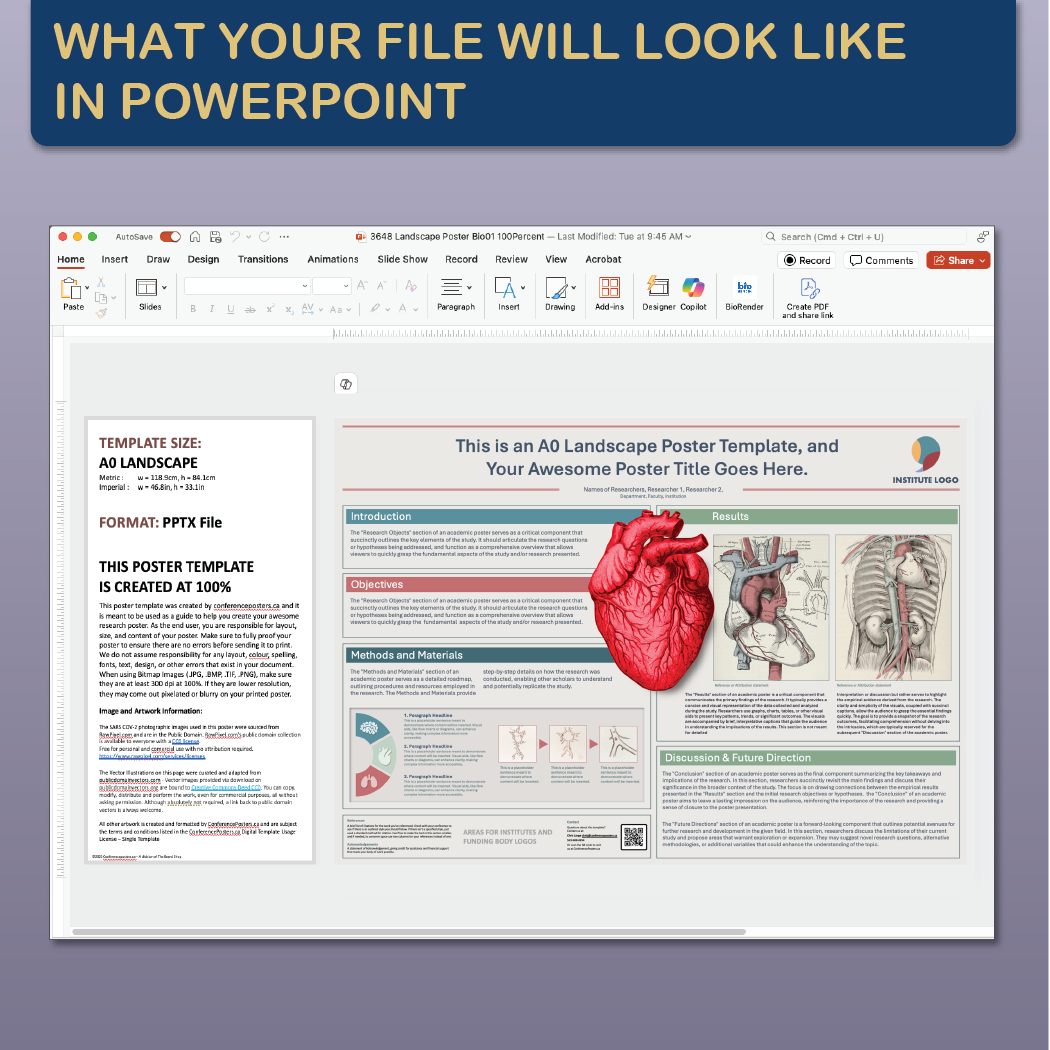A0 Landscape PowerPoint Template – Biology 05